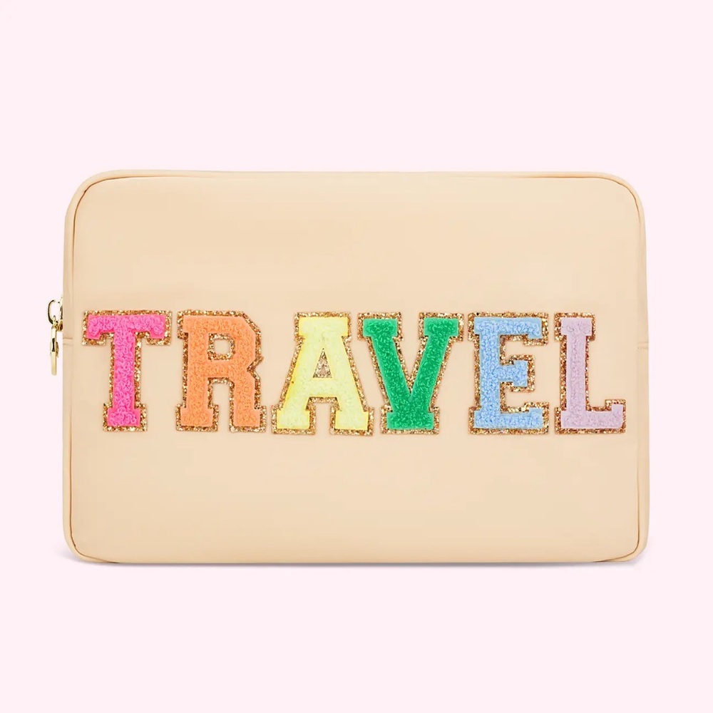 Stoney Clover Lane Embroidered Beige Bag